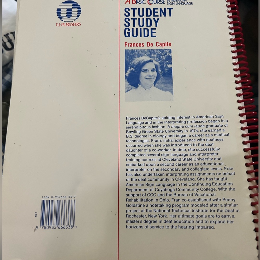 SIGN LANGUAGE Basic Course Book circa 1986. - Picture 2 of 4